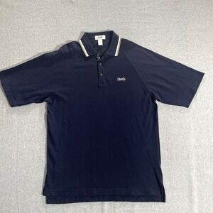 Izod polo Shirt Short Sleeve Mens Golf‎ Blue Size Large Knit Cotton